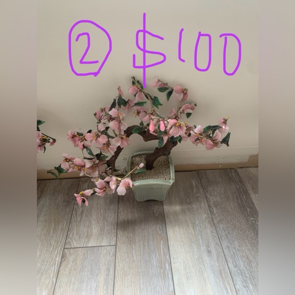 Elegant Pink Flower Bonsai Tree Home Accent - Picture 3 of 12